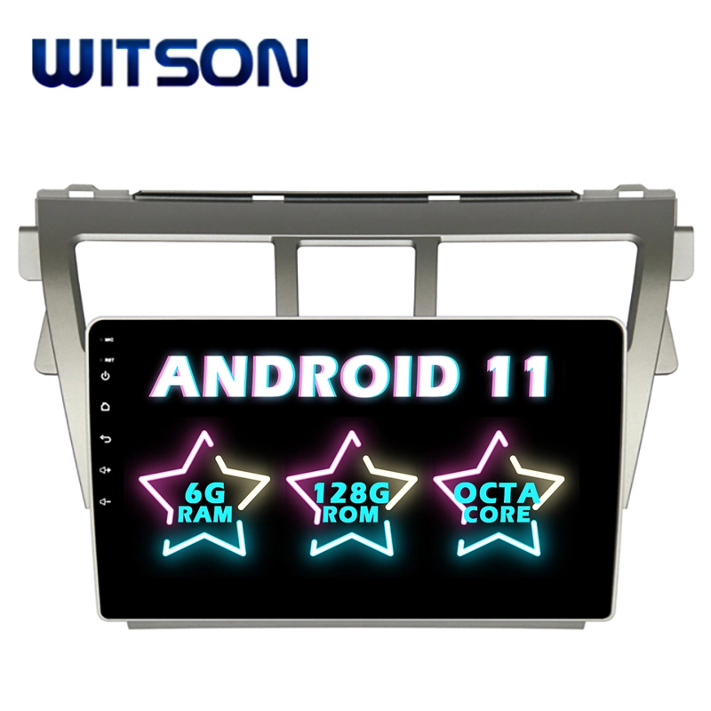 Witson Android 11 Car Video Player para Toyota 2007-2013 VIOS Leitor de DVD Flash de 64 GB RAM com ecrã grande no automóvel