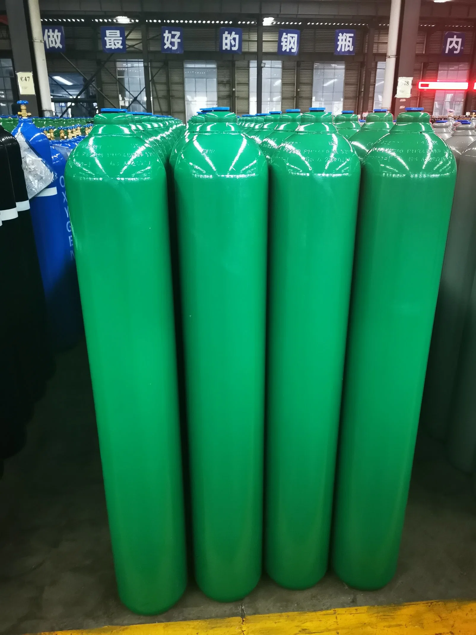 50L 166.7bar 6.2mm Tped ISO 9809 High Pressure Vessel Seamless Steel Gas Cylinder