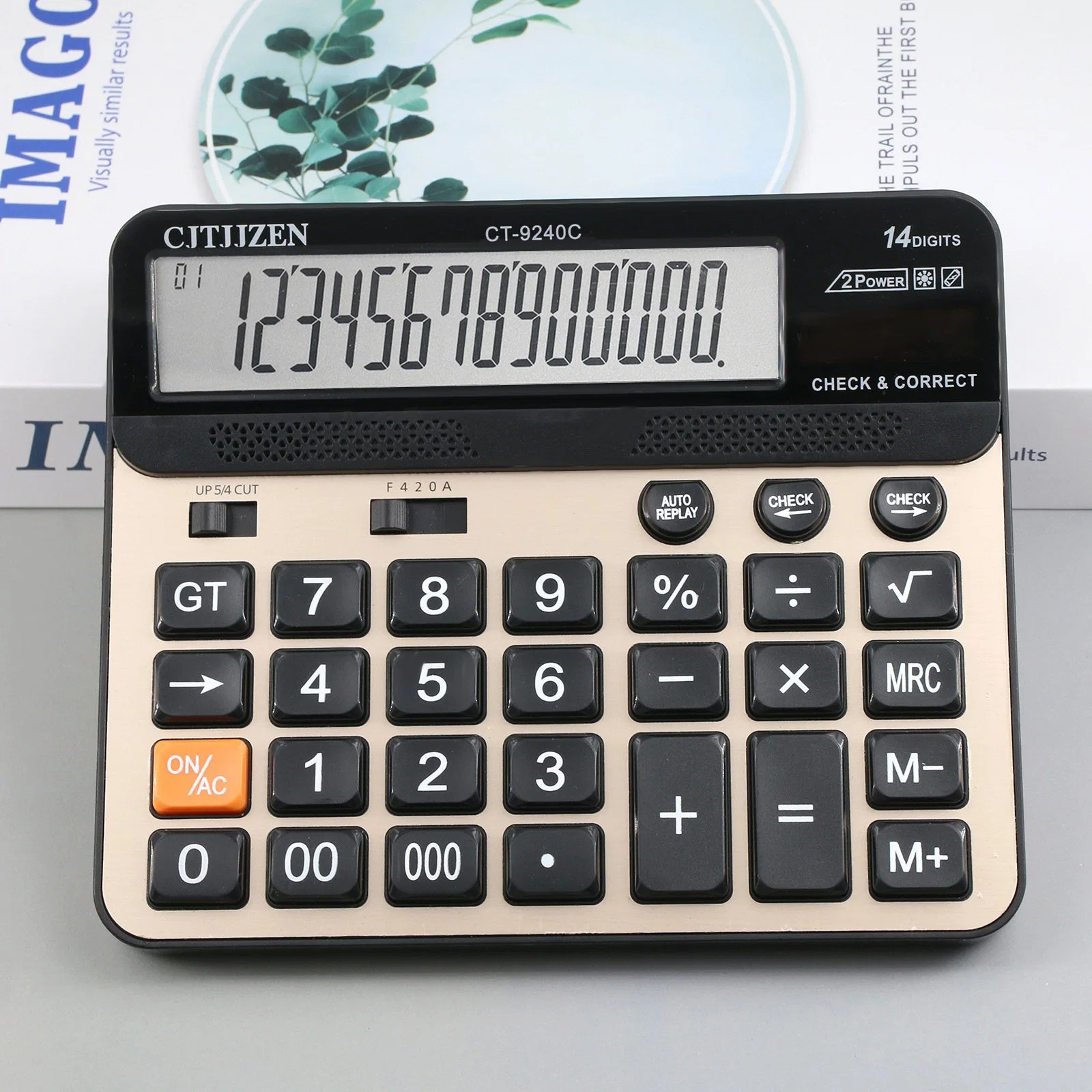 Wholesale/Supplier Custom 14 Digits Desktop Calculator Professional Calculator with Autoplay Function