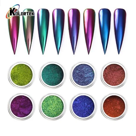 تزيين أنيق بالألوان الزاهية Chameleon Effect Powder Pigment Art Nail