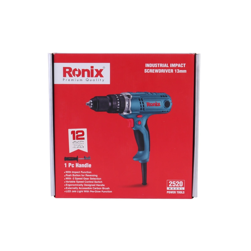 Juego de destornilladores eléctricos RONix 2520 220V con recargable Destornillador de impacto del mango giratorio de la batería