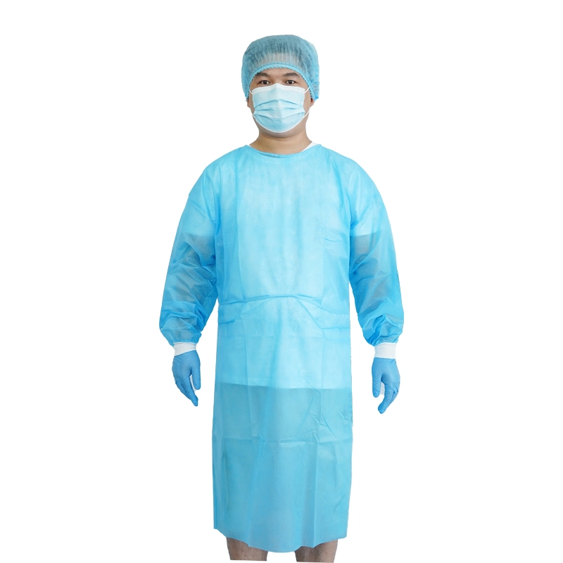 Precio barato azul amarillo verde blanco vestido de aislamiento no tejido médico