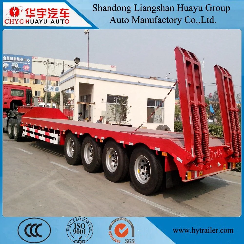 Hydraulic Folding Ramp Drop Deck Low Loader Semi Truck