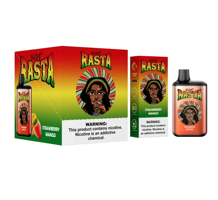 Mais sabores de frutos R&amp;M Rasta Puffs 5500 Elf Barra descartável Caneta Vape 50mg Piscar LED RGB 650mAh