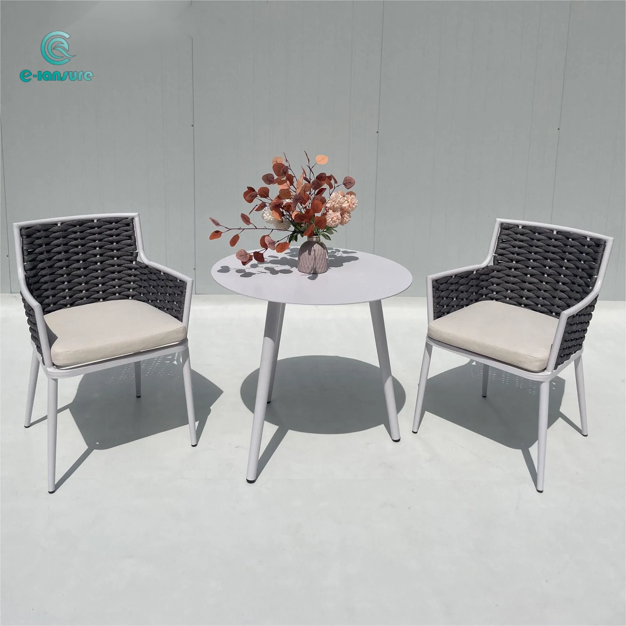 Hot Sale Home Furniture Series Modern Luxury Garden Braided Dining Table and Chair Set