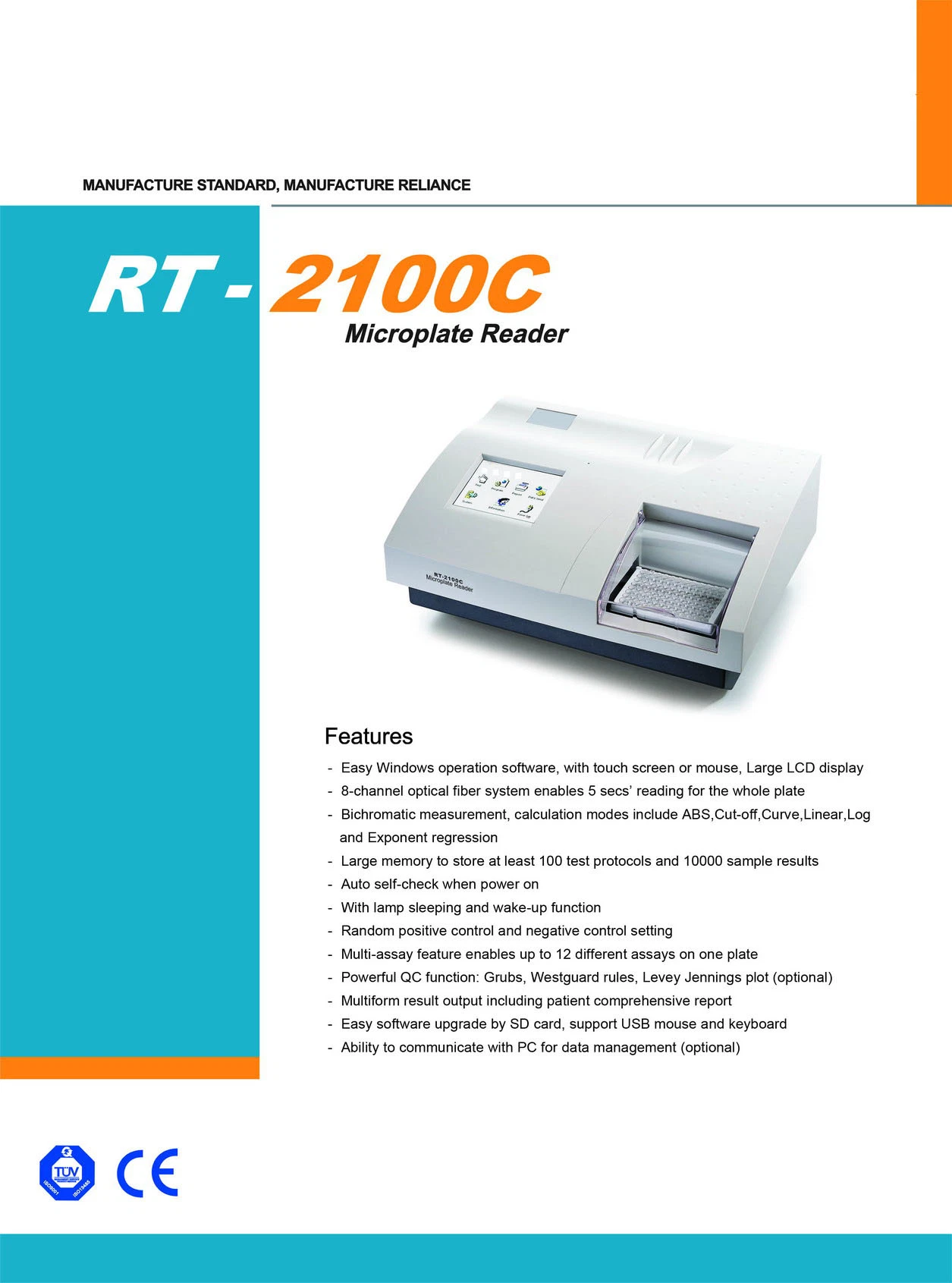 Fully Automatic Rayto Elisa Microplate Reader (RT-2100C)