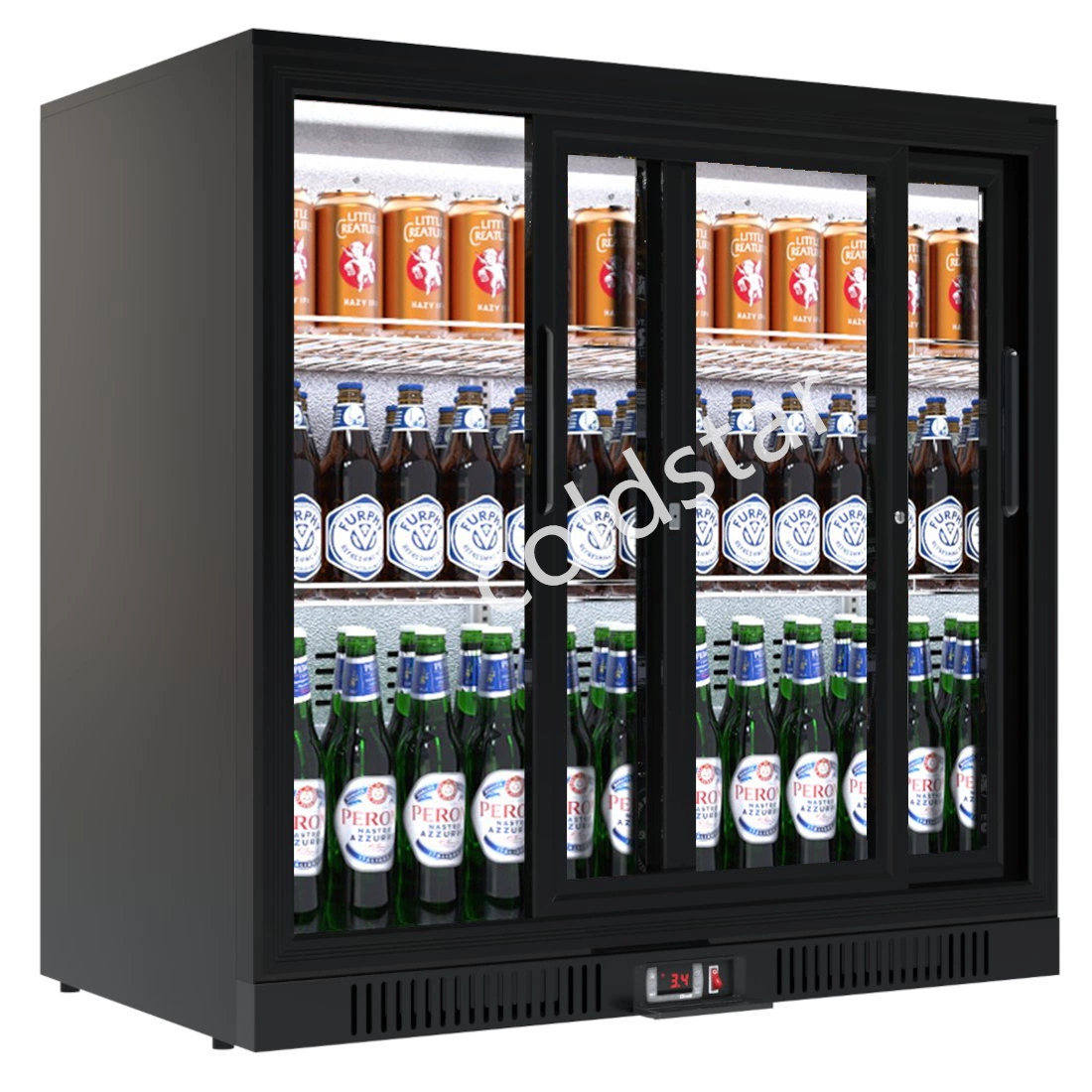 Sliding Door Back Bar Cooler Beverage Refrigerator Cooler Mini Beer Fridge