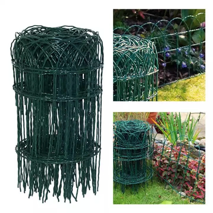 Green Outdoor Decorative Garden Wire Folding Flower Border Fence Panel