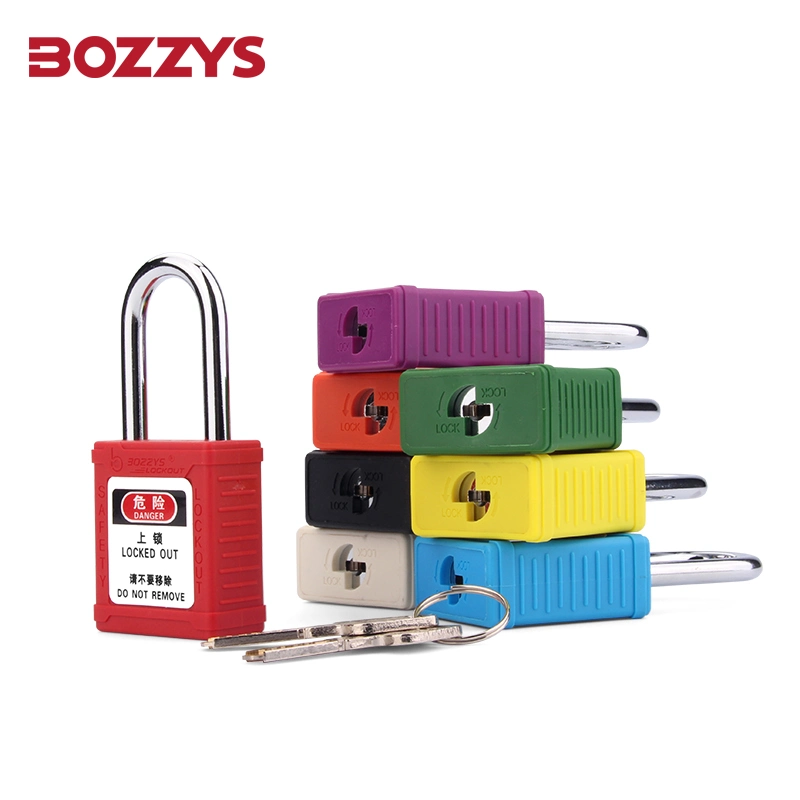 6*38mm Insulated Nylon Shackle Safety Padlock with Master Key for Industrial Lockout