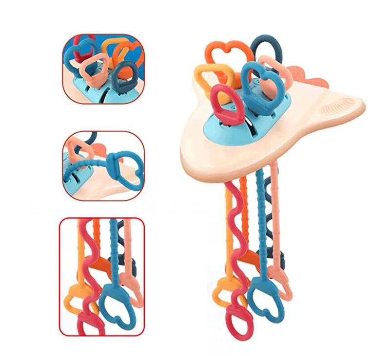 Jstar Custom Pull String Spielzeug Aktivität Juguetes Sensoriales Montessori Sensory Baby Soft Silikon Spielzeug für 6-12 Monate Geburtstagsgeschenke