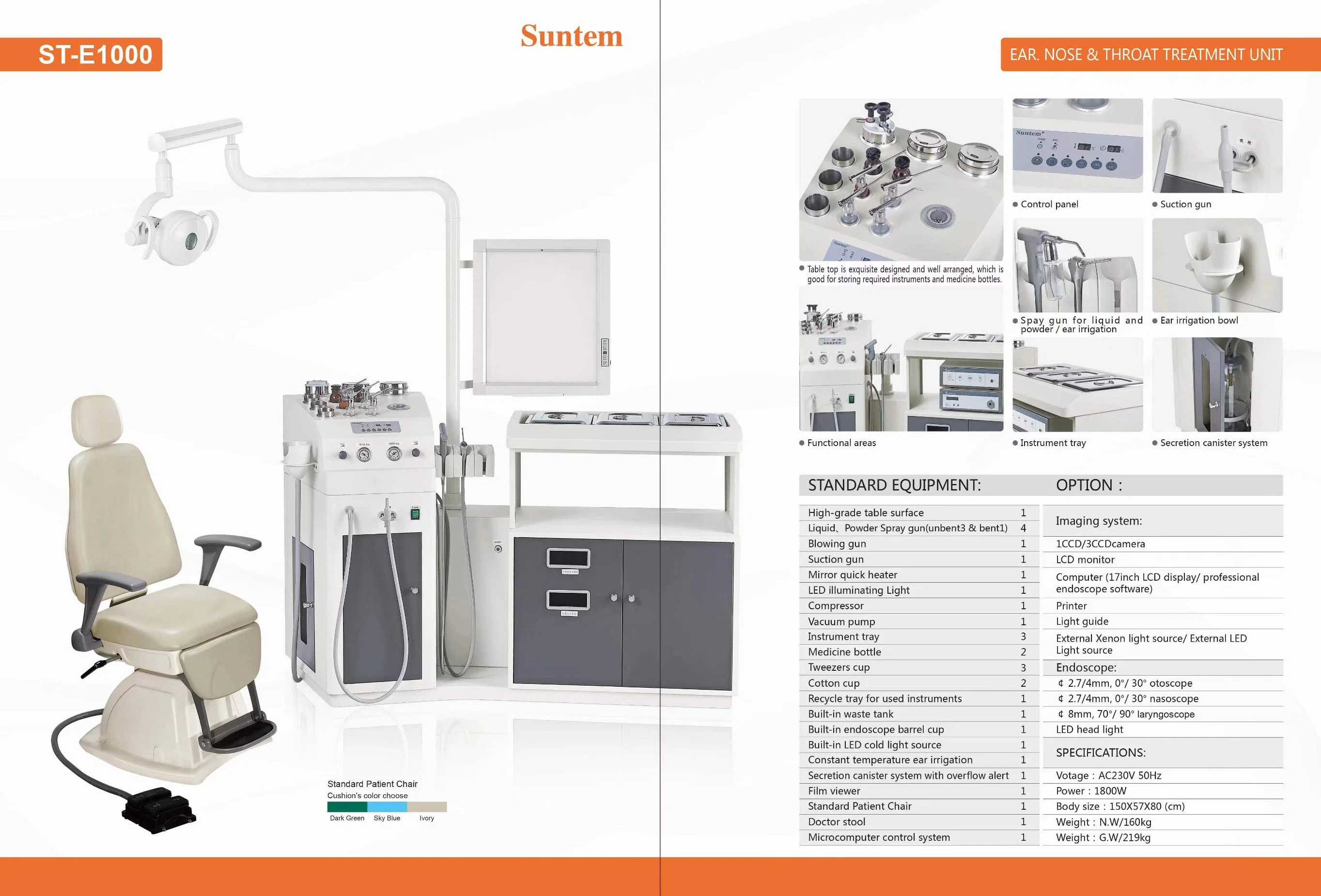 Suntem Surgical Ent Treatment Unit for All People Ear, Nose, Throat Surgery