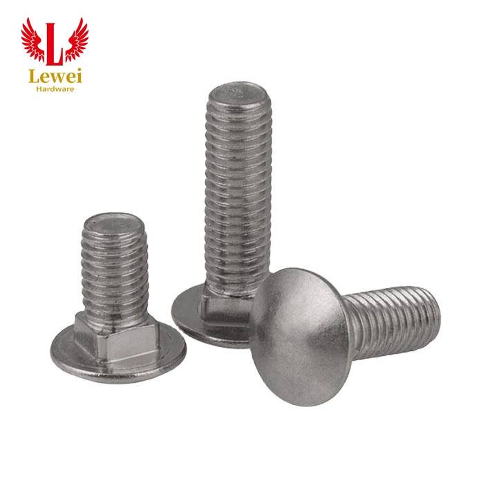 Hot Selling DIN 603 Stainless Steel Brass Left Hand Fine Thread Round Wafer Hex Head Carriage Bolts