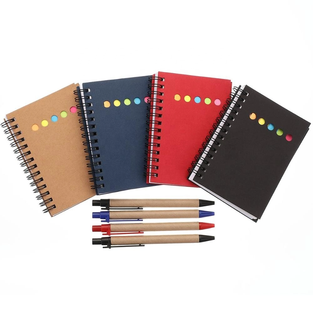 Printed Logo Kraft Notebook with Sticky and Pen for Promotion