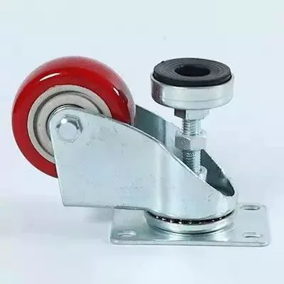 Wbd Height Adjustable PVC Wheel PP Core Pressed Steel Double Ball Bearing 1.5/2/2.5/3/4 Inch Leveling Caster Wheel
