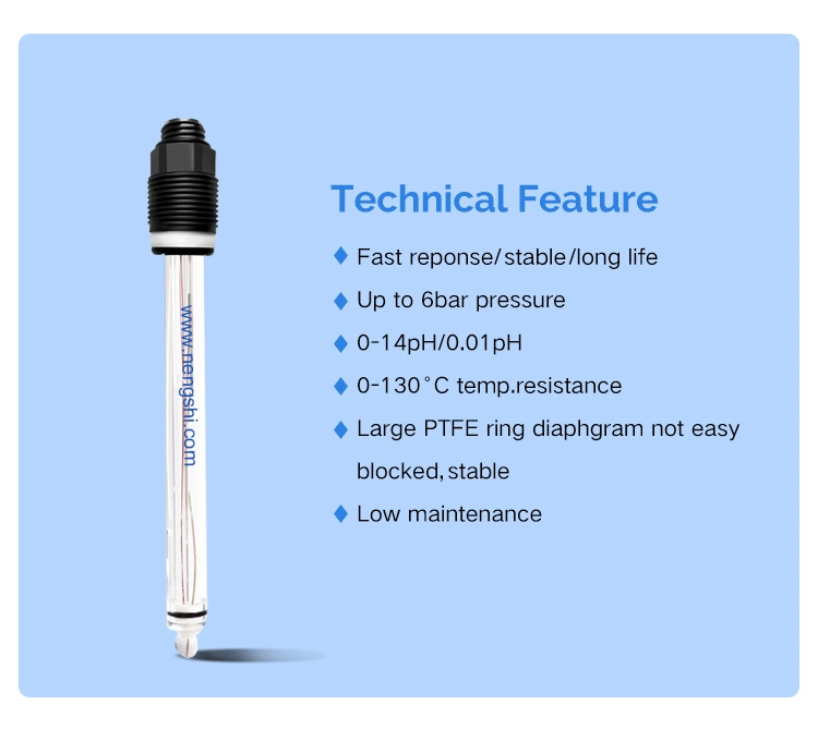 Online Industrial Glass pH Electrode pH Probe pH Sensor for Fermentation with High Accuracy