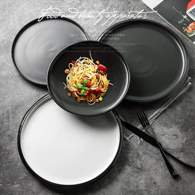 Ceramic Dinner Plate Cold Dishes Sushi Salad Shrimp Barbecue Serving Trays with Soy Sauce Bowl Restaurant Dinnerware Sets Plate