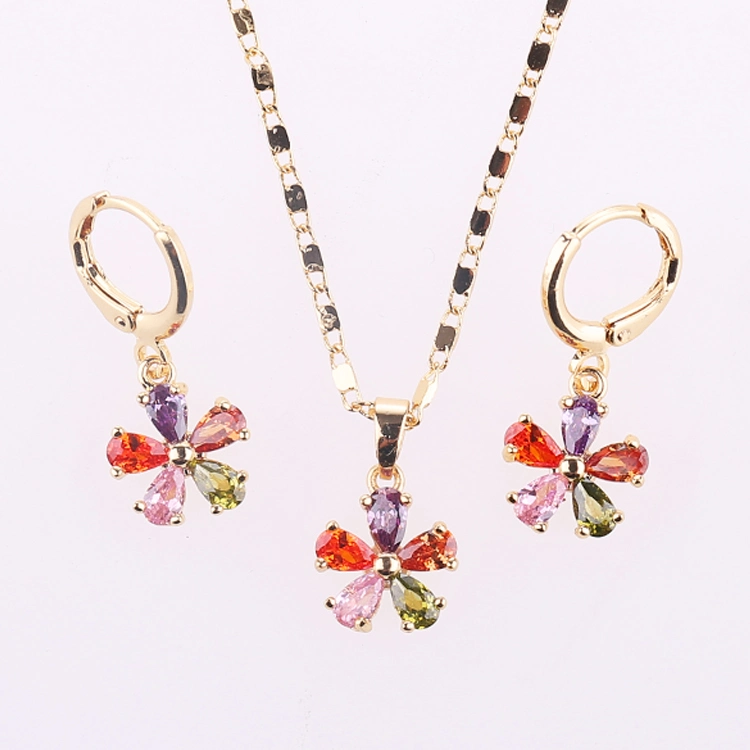 Costume Hengdian Wholesale Fashion Imitation plaqué or Bijoux Earring ensembles collier pendentif