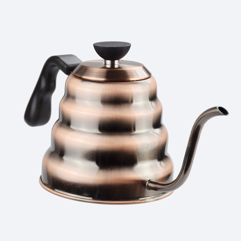 Ménage de cuisine couché Ecocoffee Cooper Barista V60 Les choux de col de cygne Versez sur le café Bouilloire 1,0 l 1.2L avec Therometer théière