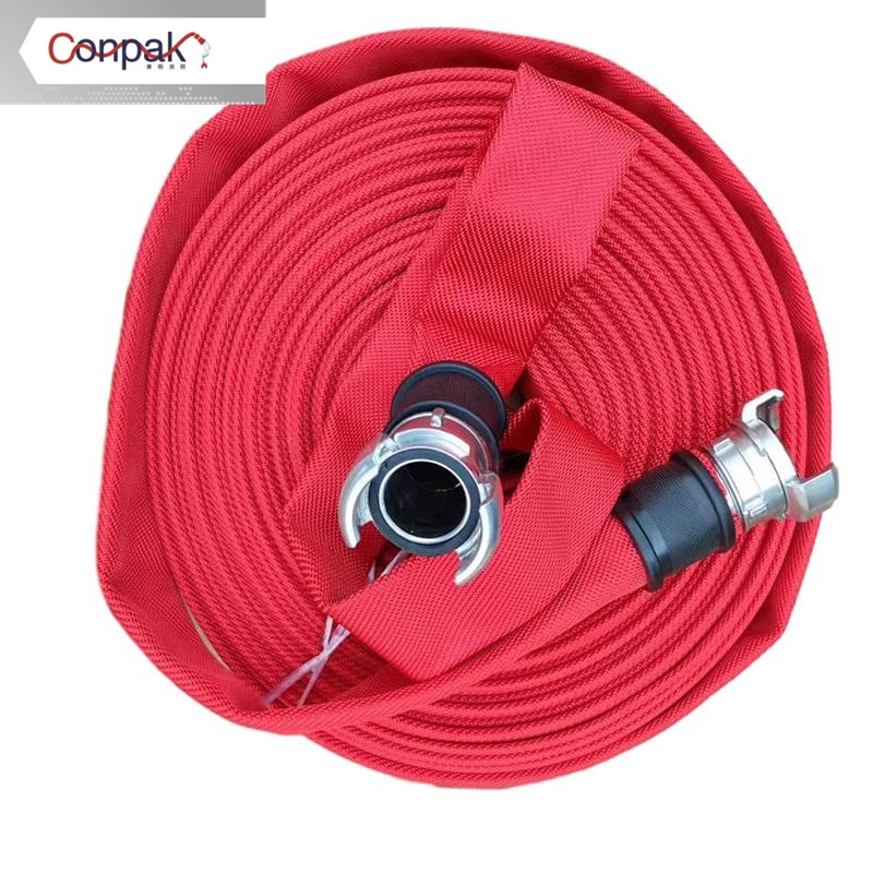 Strong Lightweight Rubber Canvas PVC PU Fire Protection Layflat Hose