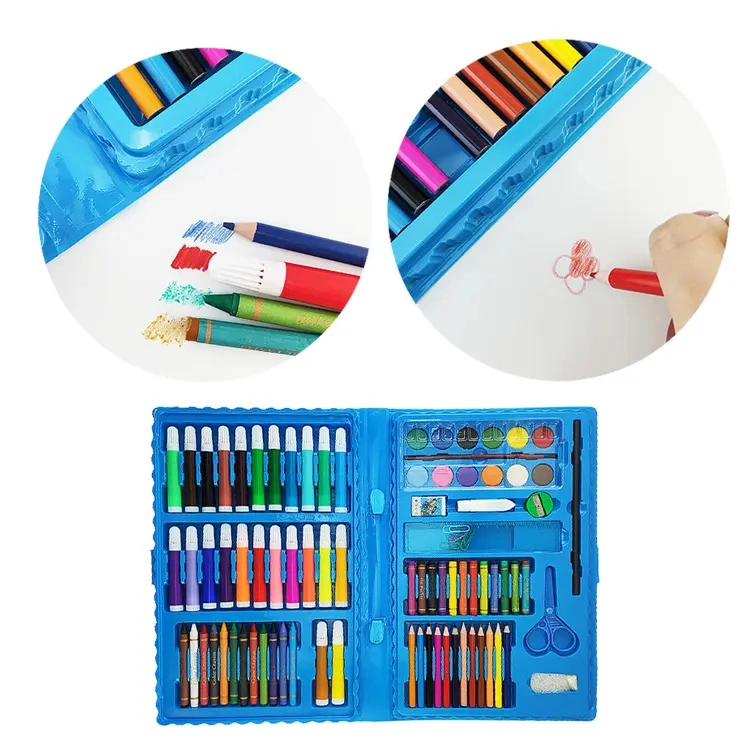 Professional 86 Pieces Drawing Kits Non-Toxic Plastic Case Kids Children Gift Box Stationery Painting Drawing Art Set