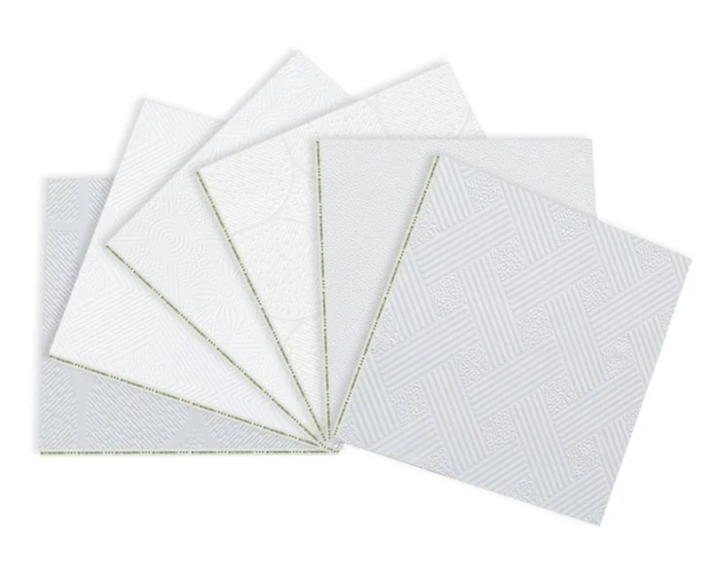 Project Use Insulated PVC Laminated Suspended Gypsum Board Ceiling Tiles 603*603*8 2*2