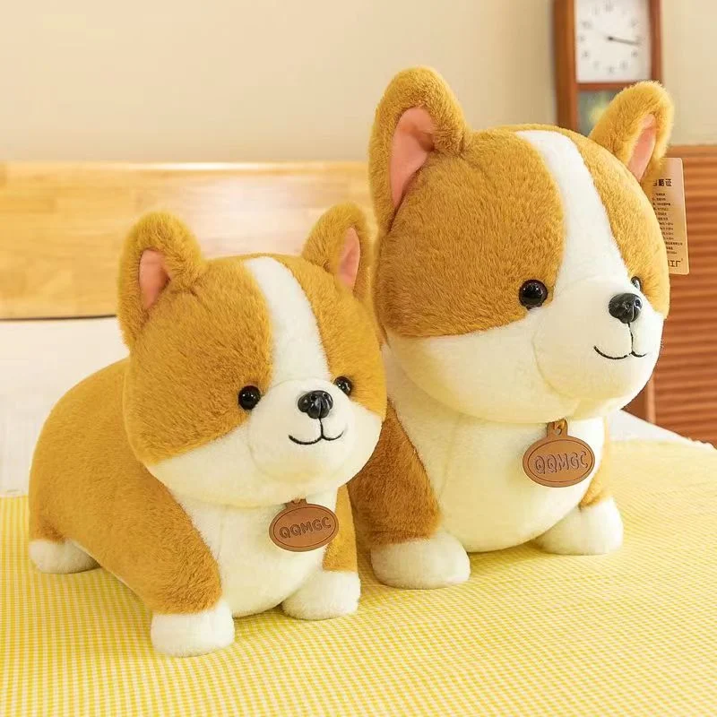 New Brown Dog Doll Corgi Puppy Plush Toy Doll Rag Doll Kids Throw Pillow Bed Gift Woman Dog