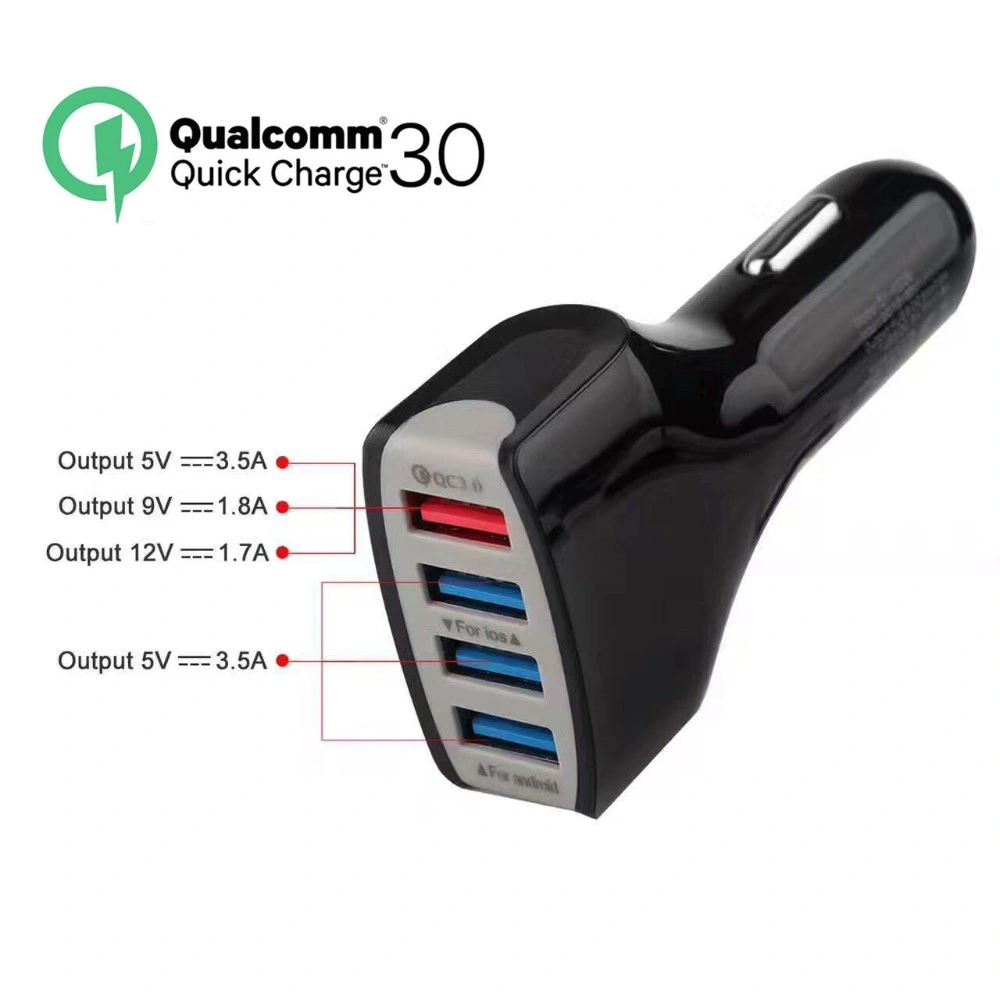 Smart recharge rapide QC3.0 4 Port USB du chargeur de voiture pour téléphone cellulaire Adaptateur Chargeur universel