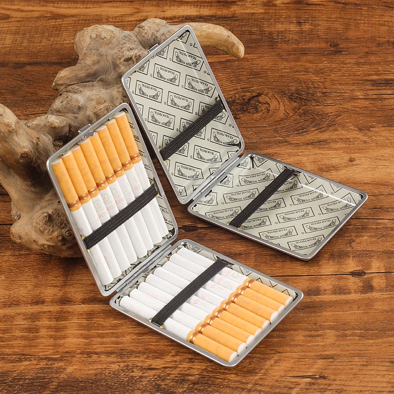 Ea180 100mm Vintage Small Empty Waterproof Box Holder Luxury Cases Personalized Waterproof Custom Metal Leather Cigarette Case