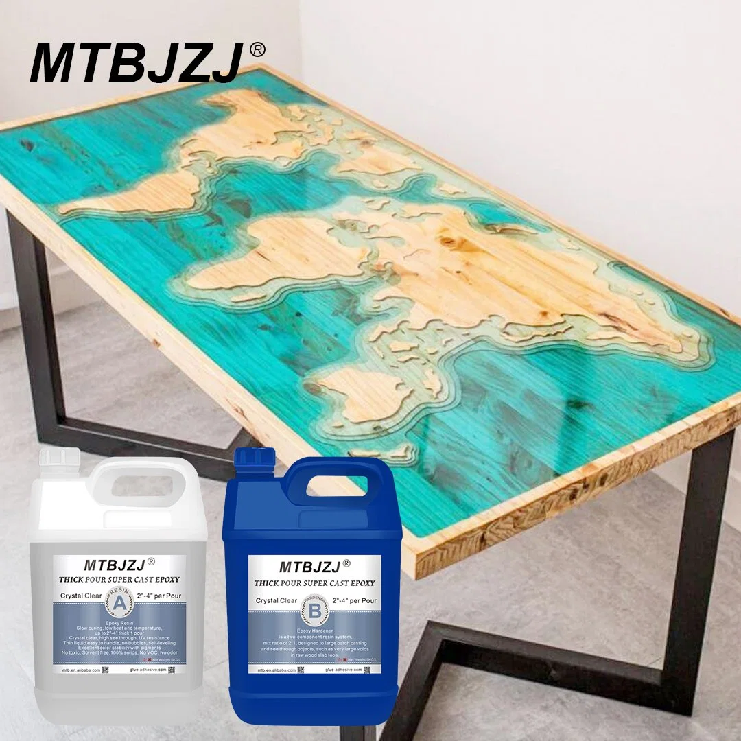 La resina Epoxy ab 10kg+5kg Liquid Crystal Clear para trabajar la madera de árbol Tble Café