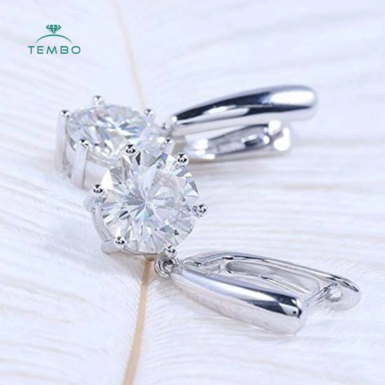 Factory Wholesale/Supplier Jewelry Price List 925 Silver Stud Earrings with 2.0CT Simulated Diamond