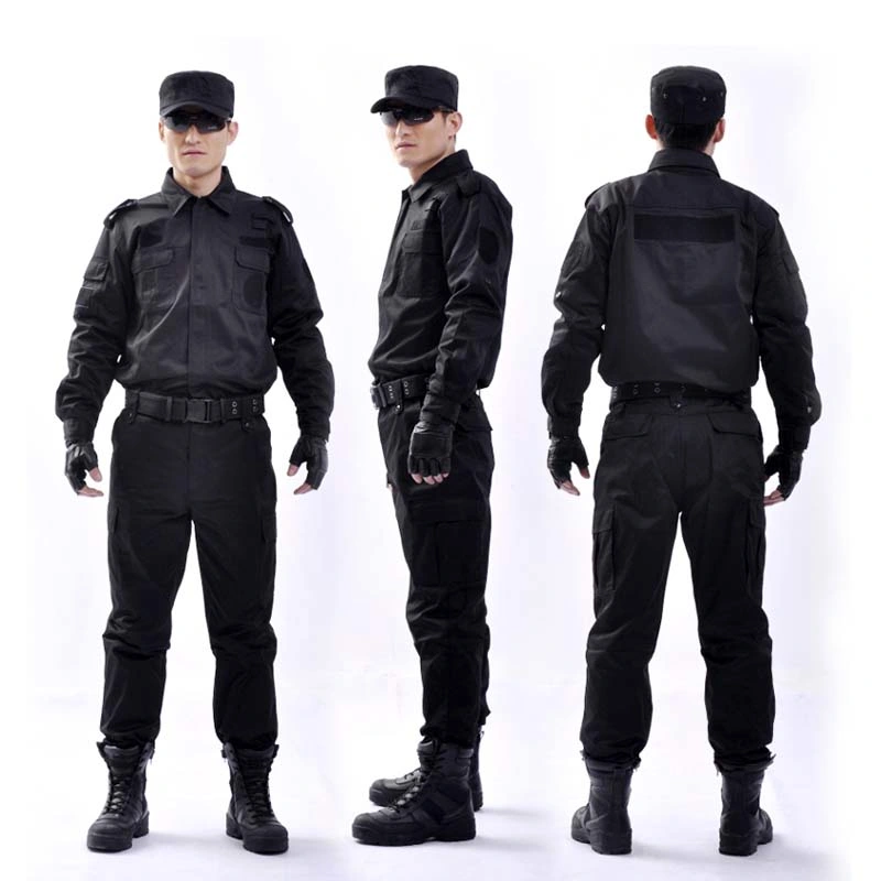 Black Uniform Military Police Clothing Cotton Combat Training Wearresistant Durable Security Guard Safety Suit Uniform