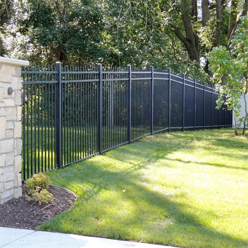 Aluminum Flat Top 3 Rail Garden Fence Panel