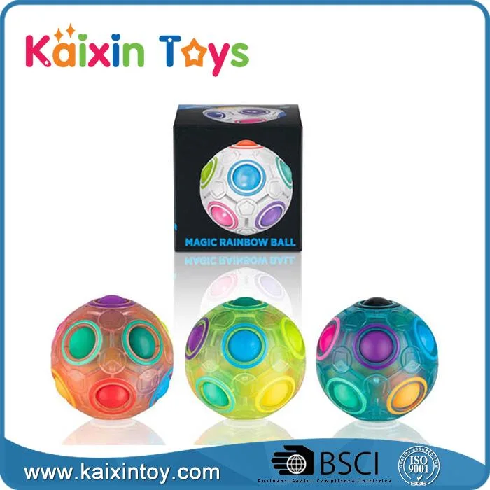 High Quality Colourful Magic Rainbow Ball Cube Puzzle Game Glow in The Dark Stars Kid Toys