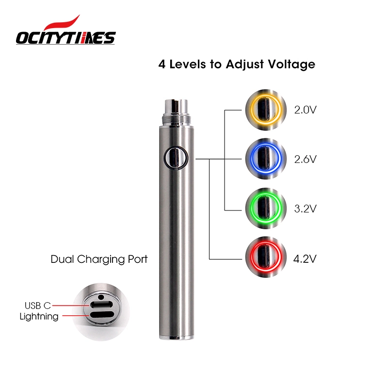 E Cigarette Vaporizer Disposable Empty Vape Pen Lighting Charging Port 650mAh 510 Thread Battery