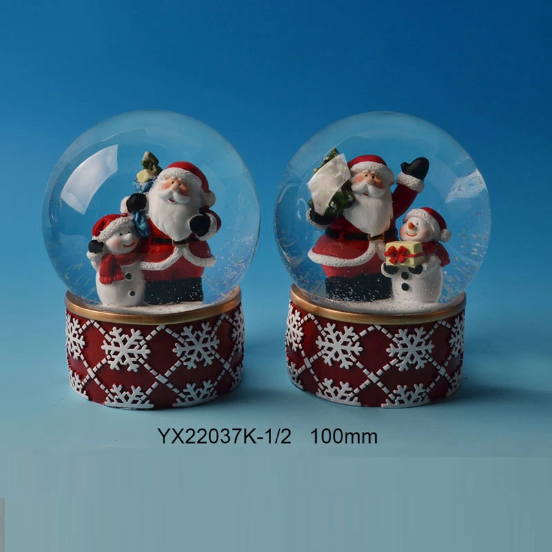 Christmas Gifts Souvenir Manufacturer Resin Water Ball Crafts Musical Polyresin for Christmas Decoration