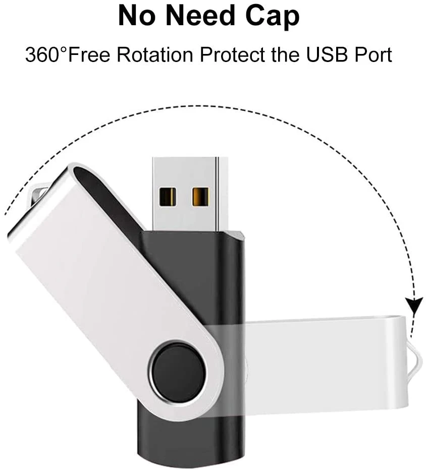 محرك أقراص محمول معدني دوار USB 2.0 محرك أقراص USB محمول 8 جم 16G ذاكرة USB لمحرك أقراص 32 غ 64 غ للطي الرقمي التخزين