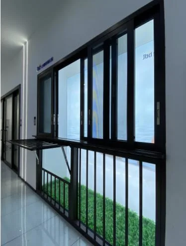 Hot Sale70 Width Aluminum Alloy Metal Casement Push up Sliding Modern New Grill Design Folding Glass Window with Stainless Steel Security Mesh Screen