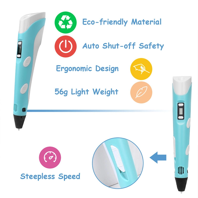 Nouvel écran LED de stylo 3D Creative Toy Gift à vendre à chaud Bricolage filament PLA 3D cadeau enfants Mini 3D impression dessin Stylet d'imprimante facile