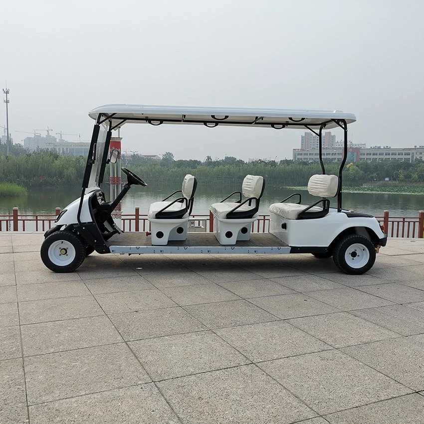 O novo Buggy de 6 lugares é um veículo de passageiros de tipo todo-o-terreno com pára-brisas fumado de Carrinhos de golfe elétricos para venda de rua