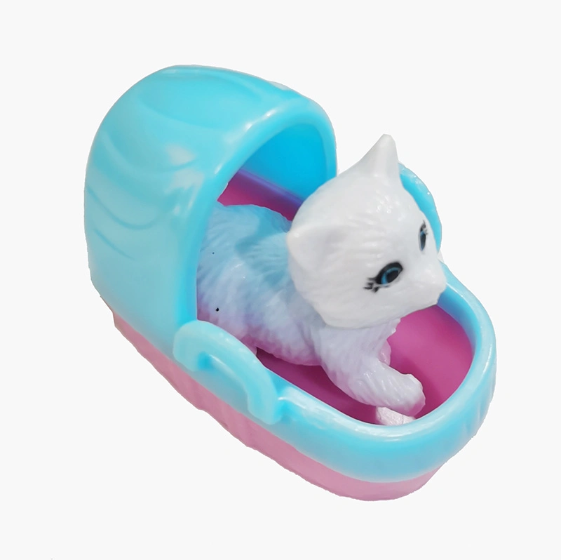 Gato Gato pequeño juguete de plástico con cuna juguetes para niños Play