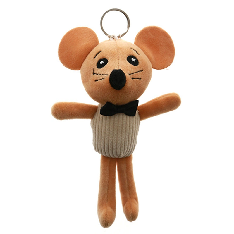 Color Customized 15cm Lovely Soft Stuffed Animal Pendant Plush Keychain Mouse