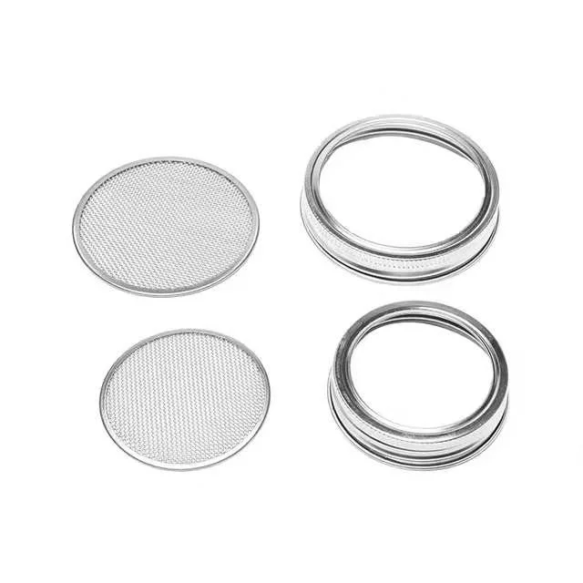 Wide Mouth Stainless Steel Mesh Sprouting Lids for Mason Jars Glass Canning Jar