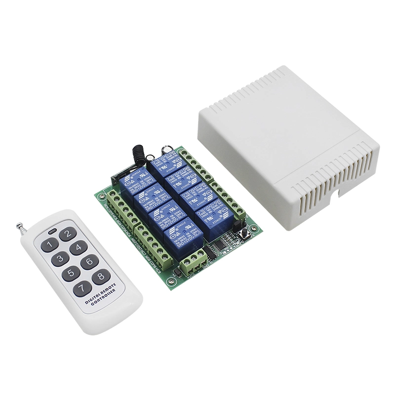 DC 12V 8 Channels Relay Module Wireless 433MHz RF Remote Control Switch Transmitter and Receiver Board