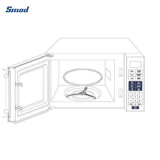 Smad 0.9cuft/20L Black Digital Control Table Top Microwave Oven