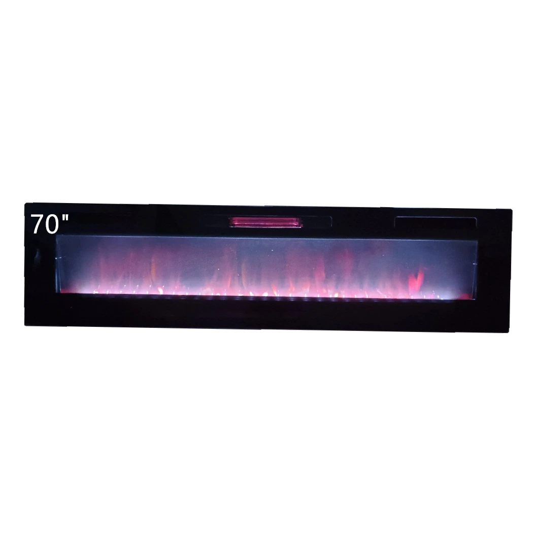 72inch Flame Decorative Wall Mount Custom Glass Panel Insert Electric Fireplace