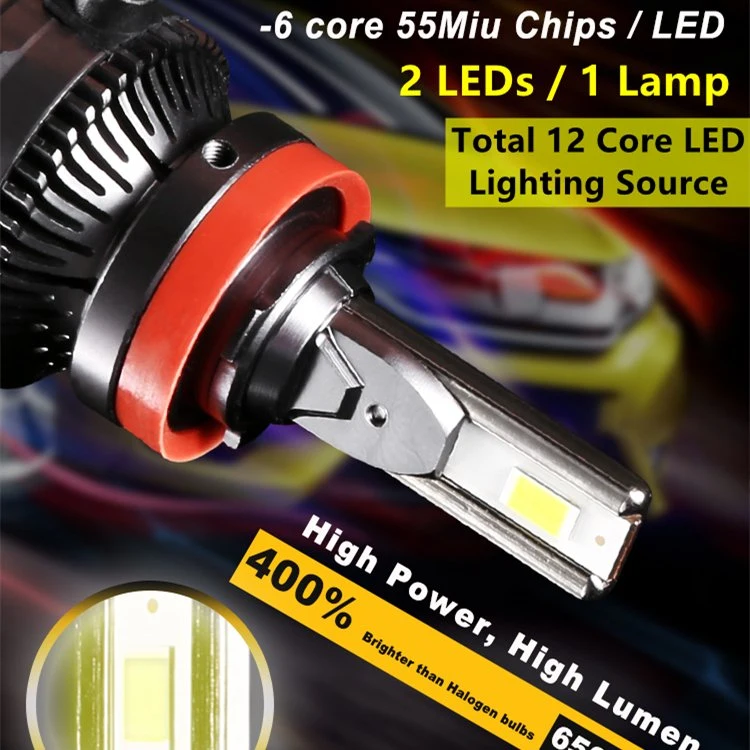 All in One Fan High Low Beam Car Lights H4 120W 12000lm LED Moto Auto Lighting Headlight 6500K White 9004 H4 LED Bulbs for LED Headlight