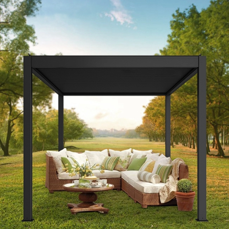 Personnalisé automatique motorisé électrique extérieure étanche de toit escamotable coulissant en aluminium Pergola bioclimatique Système d'ébarbage