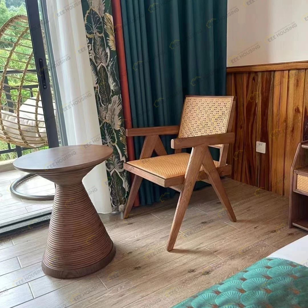 Fábrica China Proveedora de Sillón de Madera Sólida Ratán para Restaurantes y Hoteles Nórdicos Silla de Comedor estilo Chandigarh para Dormitorio/Sala/ Balcón/ Cafetería