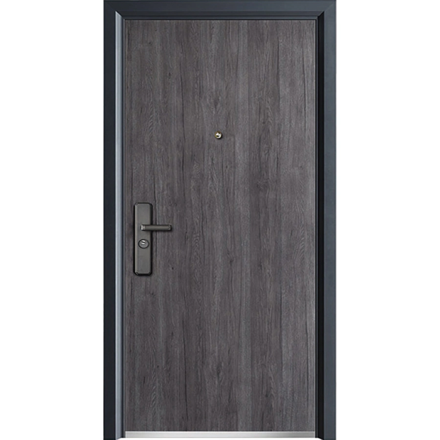 Top Grade Customization Safety Main Flush Design Wood Color Security Metal Door