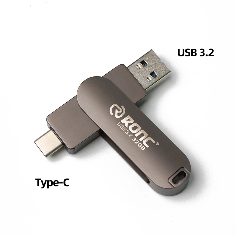 O metal OTG Tipo C 2 em 1 USB OTG C 32GB, 64GB, 128GB 256 GB Flash Drive de disco U logotipo personalizado Memory Stick